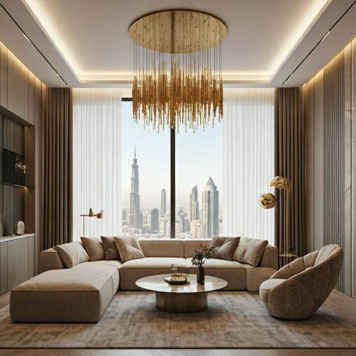 Luxury interior design with modern furniture