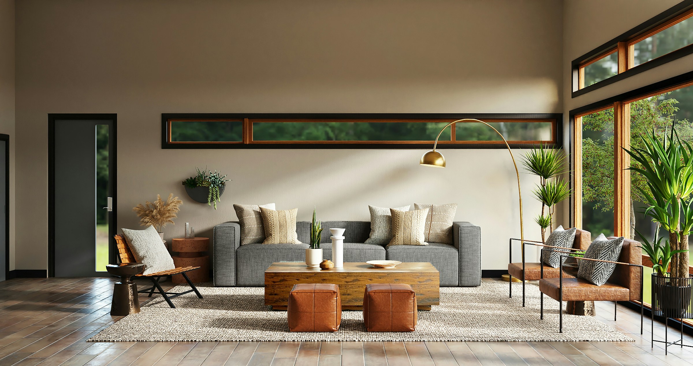 Luxury interior design with modern furniture